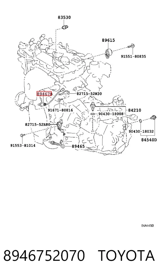 Sonda lambda, sensor de oxigênio até o catalisador 8946752070 Toyota