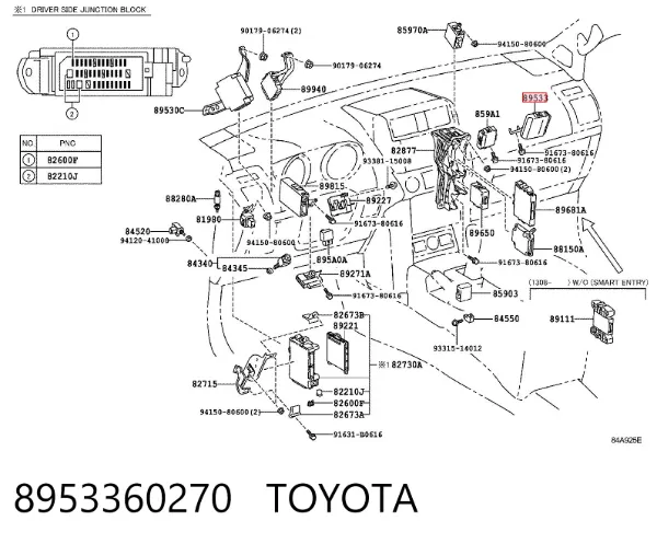 Módulo de direção (Centralina eletrônica) de tracção integral 8953360270 Toyota