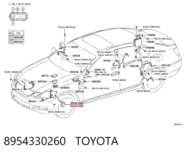 Sensor ABS dianteiro esquerdo 8954330260 Toyota