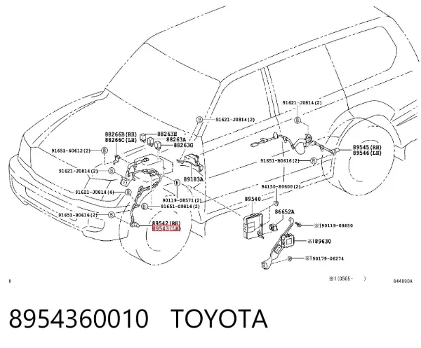 Sensor ABS dianteiro esquerdo 8954360010 Toyota