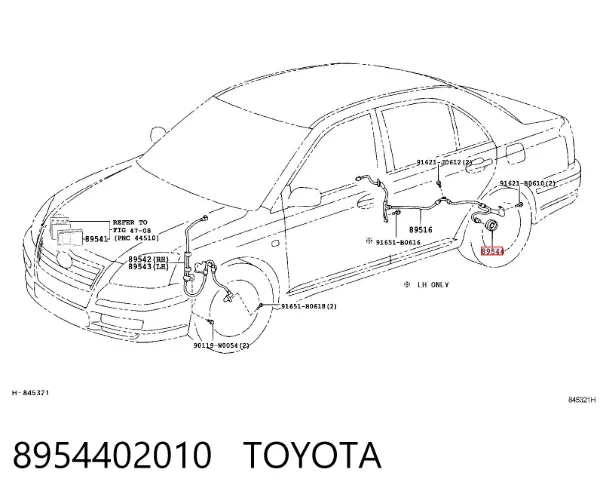 Sensor ABS traseiro 8954402010 Toyota
