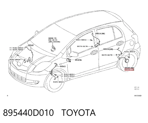 Sensor ABS traseiro 895440D010 Toyota