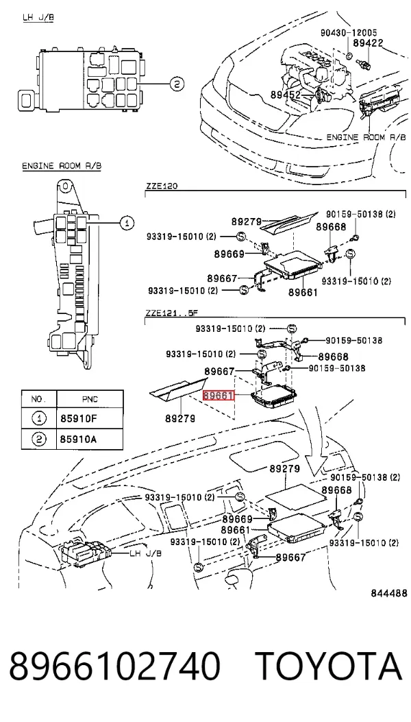 Módulo de direção (Centralina eletrônica) de motor 8966102740 Toyota