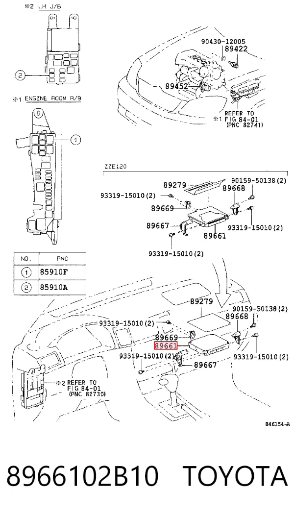 Módulo de direção (Centralina eletrônica) de motor 8966102B10 Toyota