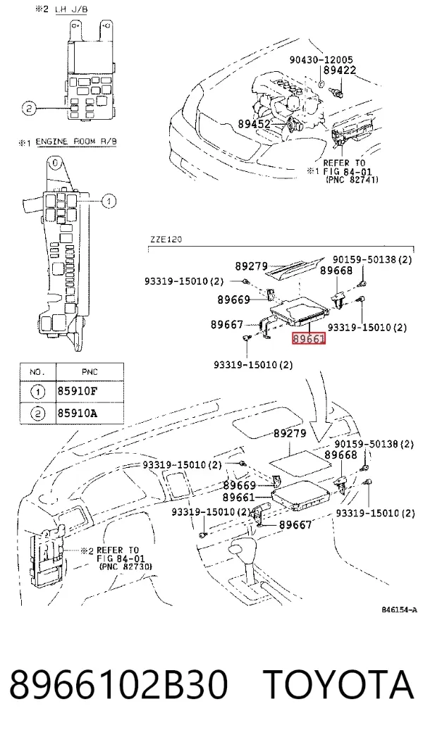 Módulo de direção (Centralina eletrônica) de motor 8966102B30 Toyota