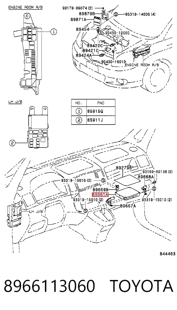 Módulo de direção (Centralina eletrônica) de motor 8966113060 Toyota