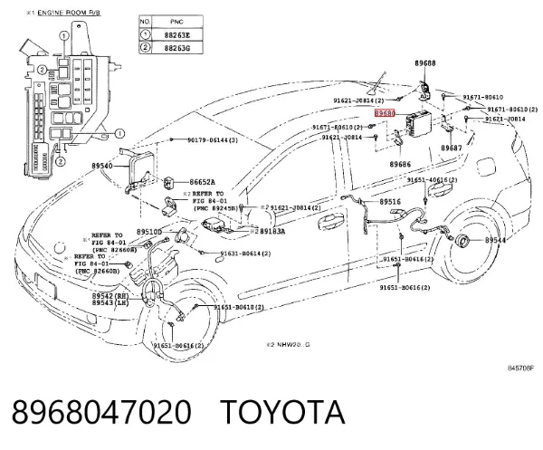 Módulo de direção (Centralina eletrônica) ABS 8968047020 Toyota