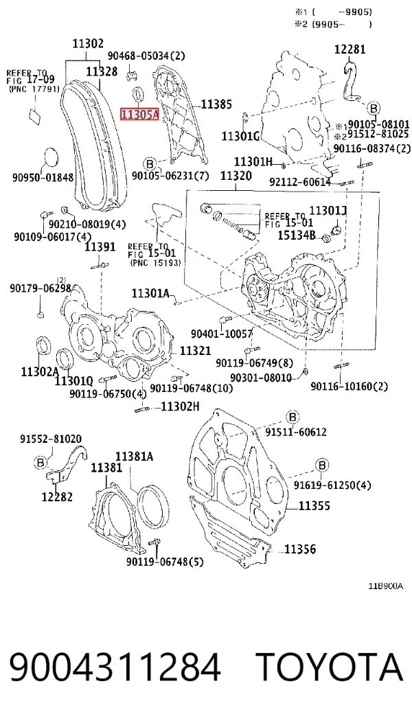 Vedação dianteira da árvore distribuidora de motor Toyota Hilux N