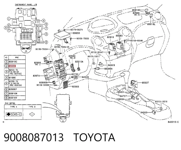 Relê das luzes de nevoeiro 9008087013 Toyota