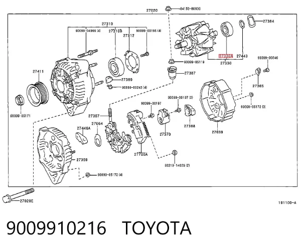 Rolamento do gerador 9009910216 Toyota