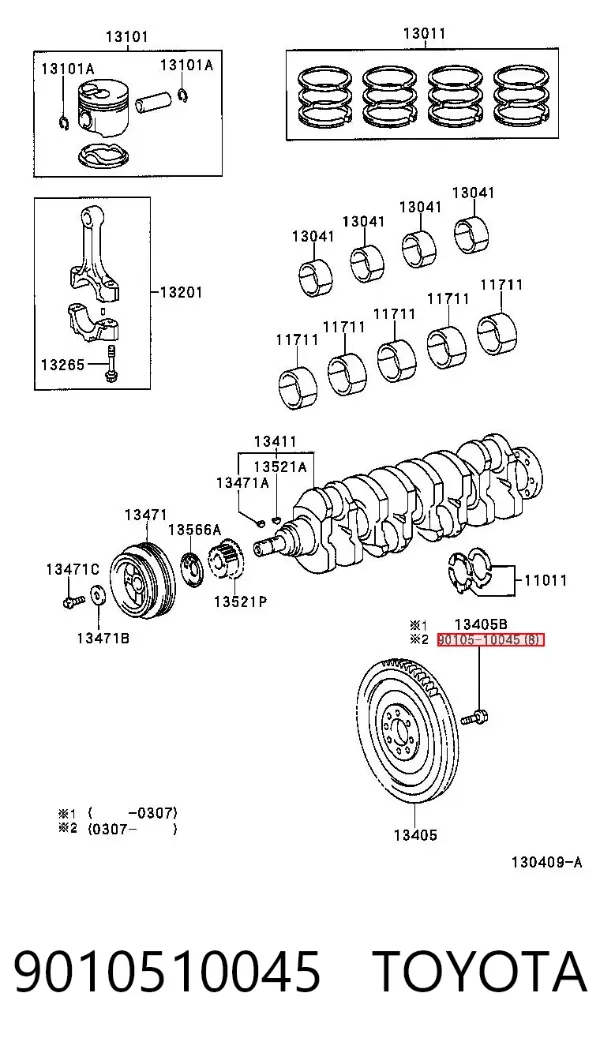Parafuso de fixação de volante 9010510045 Toyota