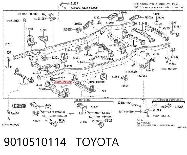 Parafuso do gerador 9010510114 Toyota