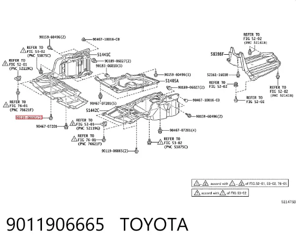 Proteção direita do pára-choque dianteiro 9011906665 Toyota