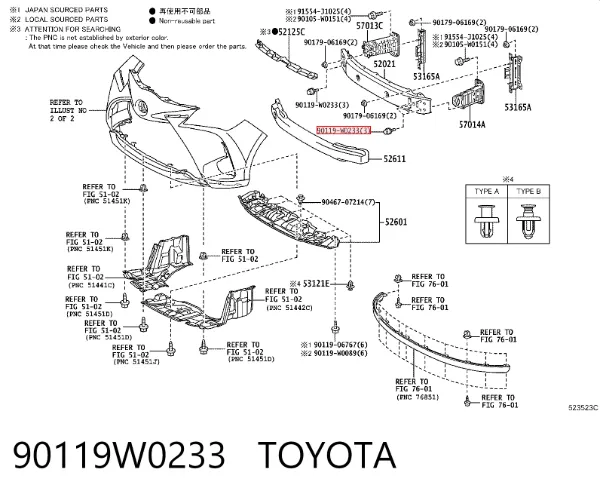  90119W0233 Toyota