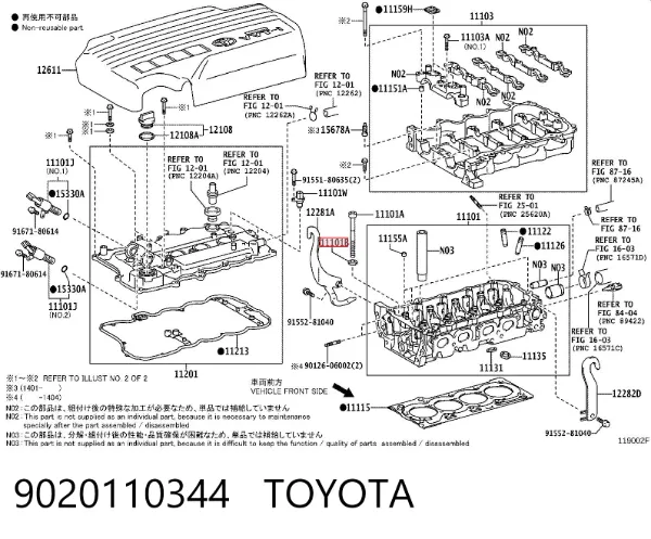 Arruela de parafuso de cabeça de bloco (CBC) 9020110344 Toyota