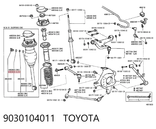 Cápsula (prendedor) de fixação do pára-choque dianteiro 9030104011 Toyota
