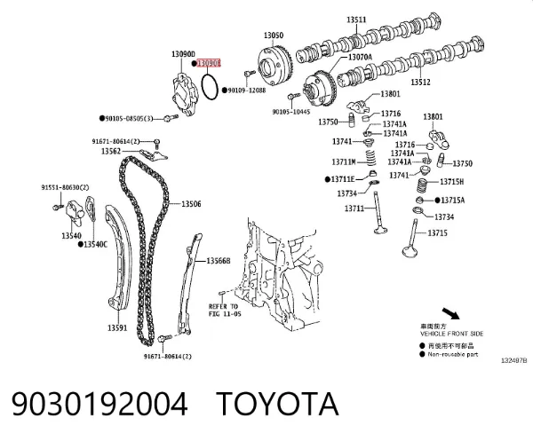 Vedante anular de regulador de fases (do íman) 9030192004 Toyota