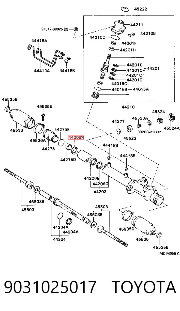 Vedação da cremalheira da direção/do mecanismo (ver dimensões padrão) 9031025017 Toyota
