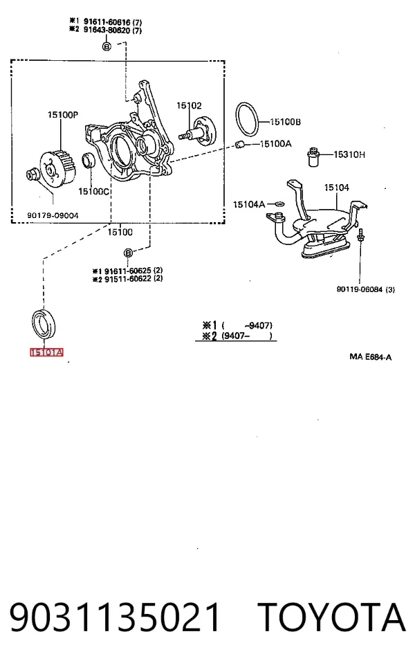 Vedação dianteira de cambota de motor Toyota TERCEL EL53