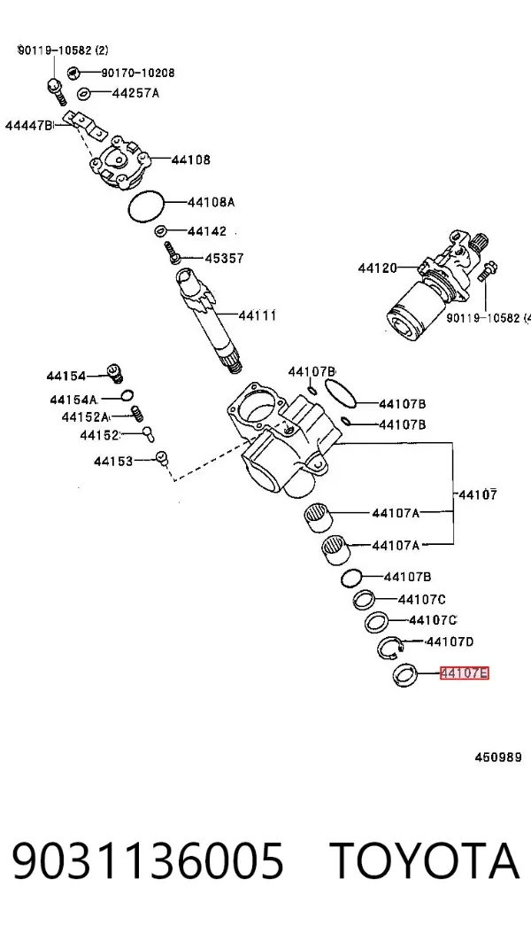 Vedação da cremalheira da direção/do mecanismo (ver dimensões padrão) 9031136005 Toyota