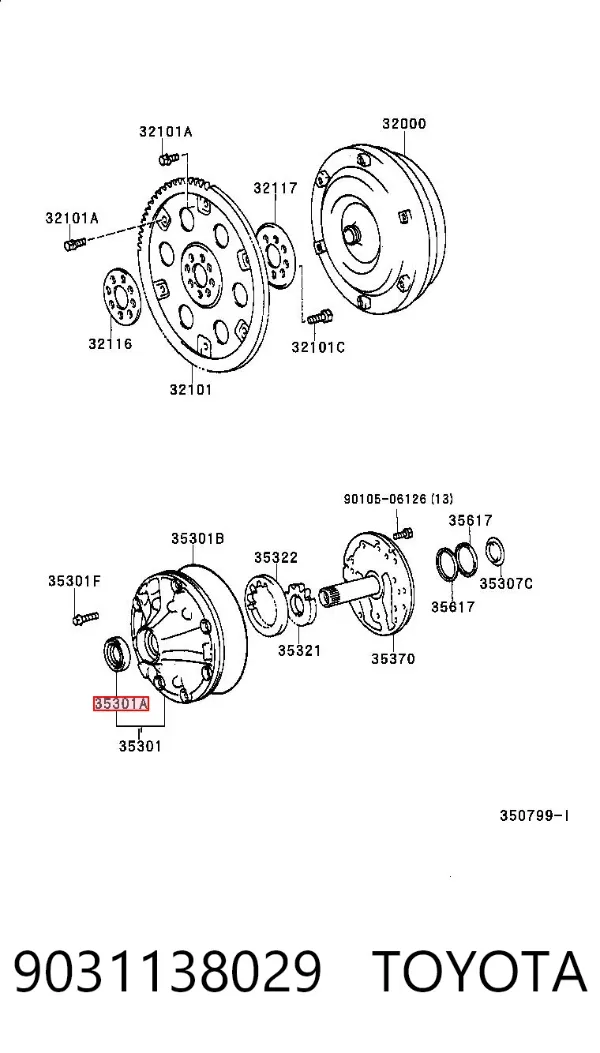 Bucim de bomba de óleo da Caixa Automática de Mudança 9031138029 Toyota