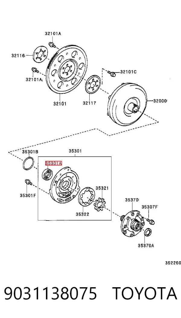 Bucim de bomba de óleo da Caixa Automática de Mudança 9031138075 Toyota