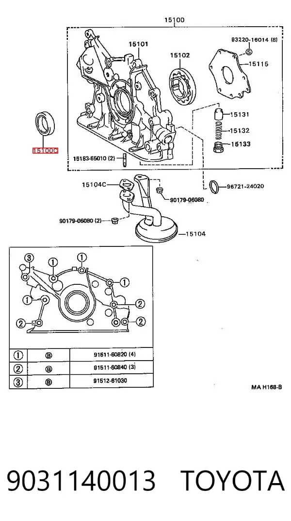 Vedação dianteira de cambota de motor MK040F3 Koyo