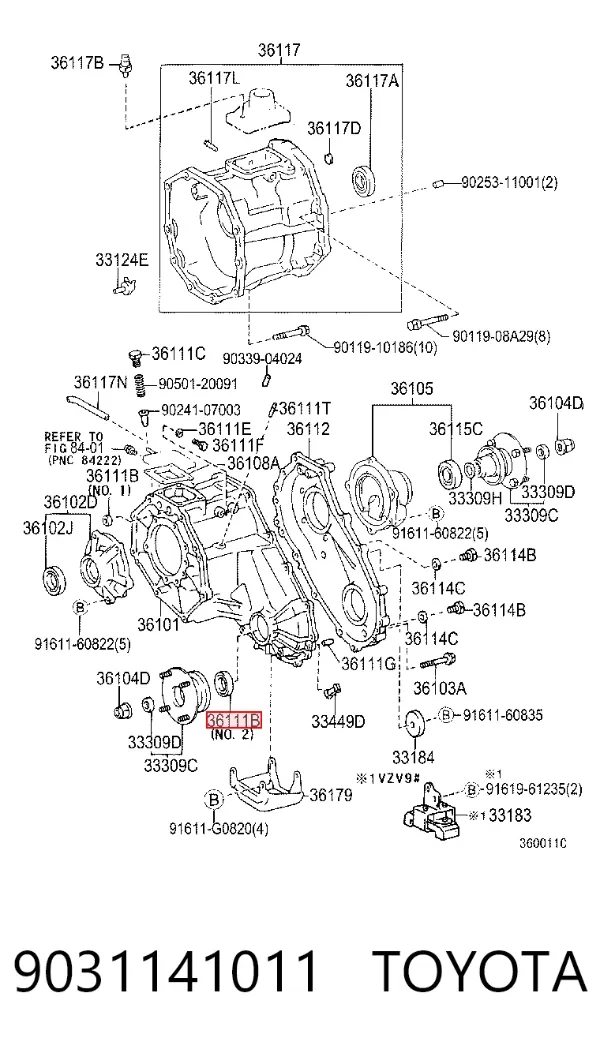 Bucim de saída dianteira da caixa de transferência 9031141011 Toyota