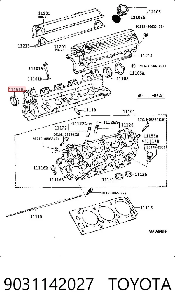 Vedação dianteira da árvore distribuidora de motor 9031142027 Toyota