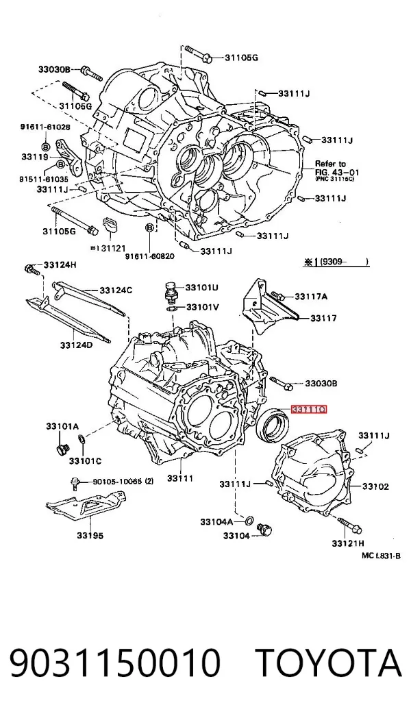 Vedação da Caixa Automática de Mudança (árvore-engrenagens) 9031150010 Toyota