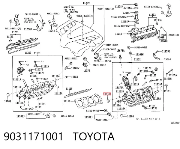 Vedação dianteira da árvore distribuidora de motor 9031171001 Toyota
