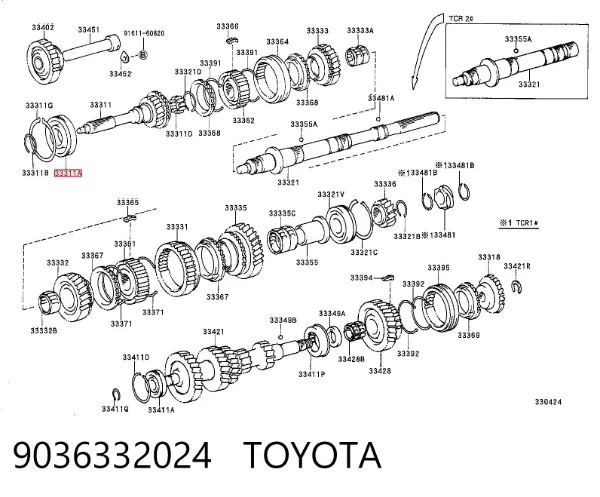 Rolamento da árvore primária da Caixa de Mudança Toyota Hiace III