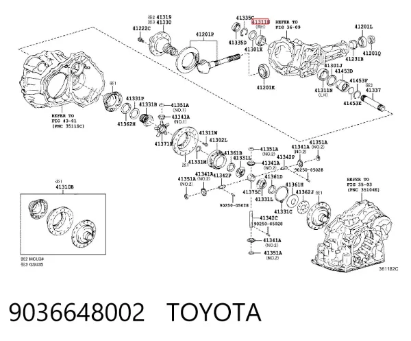 Rolamento externo de cubo dianteiro/traseiro 9036648002 Toyota