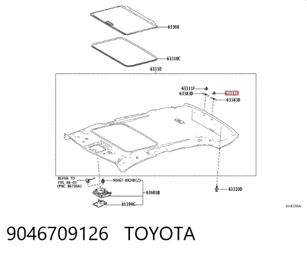 Cápsula (prendedor) de fixação do forro do pára-choque do pára-lama dianteiro 9046709126 Toyota