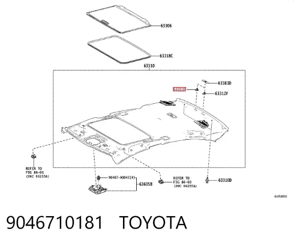 Cápsula (prendedor) de fixação do forro do pára-choque do pára-lama dianteiro 9046710181 Toyota