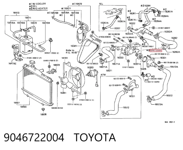 Braçadeira de mola 9046722004 Toyota