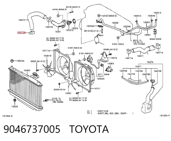 Braçadeira do tanque de expansão 9046737005 Toyota