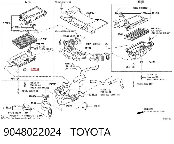 Cápsula (prendedor) de fixação do forro do pára-choque do pára-lama dianteiro 9048022024 Toyota