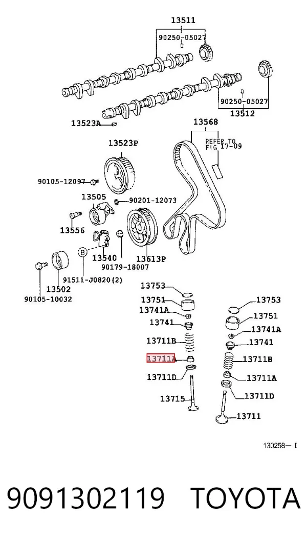 Vedação de válvula (coletor de óleo), admissão/escape, kit para um motor 9091302119 Toyota