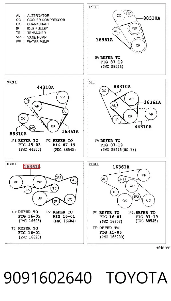 Correia dos conjuntos de transmissão 9091602640 Toyota