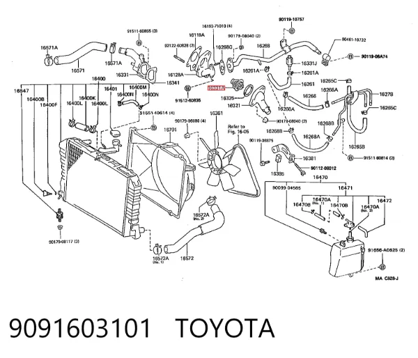 Termostato 9091603101 Toyota