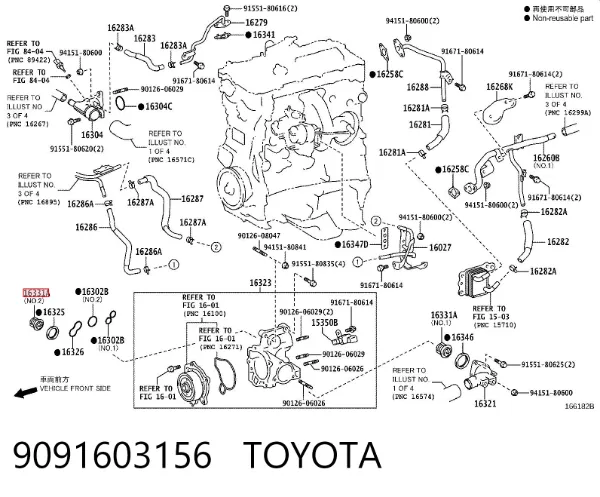 Termostato 9091603156 Toyota