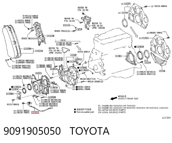 Sensor de posição (de revoluções) de cambota 9091905050 Toyota
