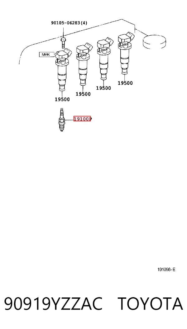 Vela de ignição 90919YZZAC Toyota