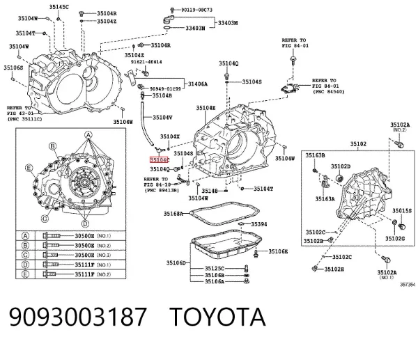 Respirador da Caixa de Mudança 9093003187 Toyota