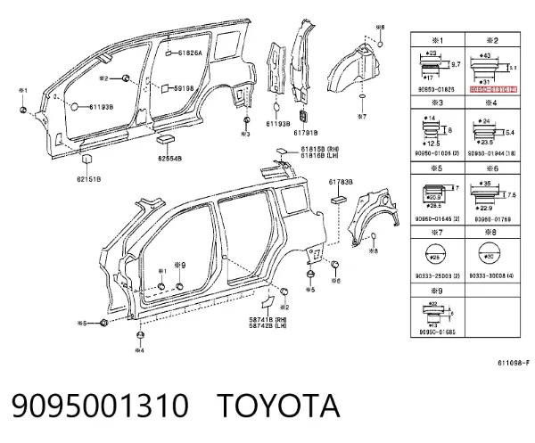 9095001310 Toyota