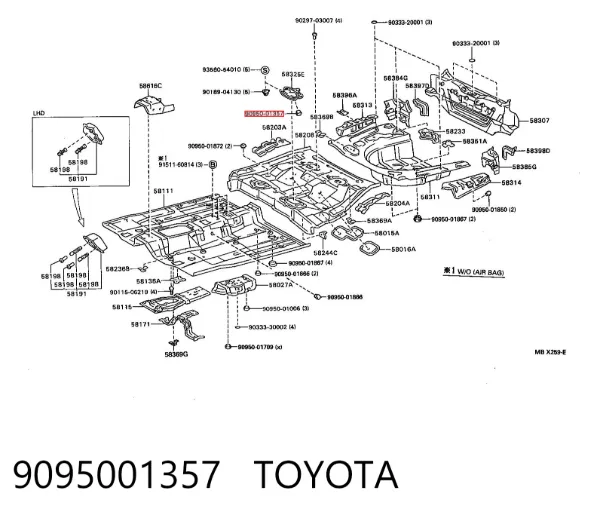  9095001357 Toyota