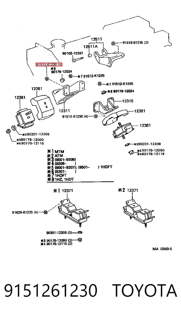  9151261230 Toyota