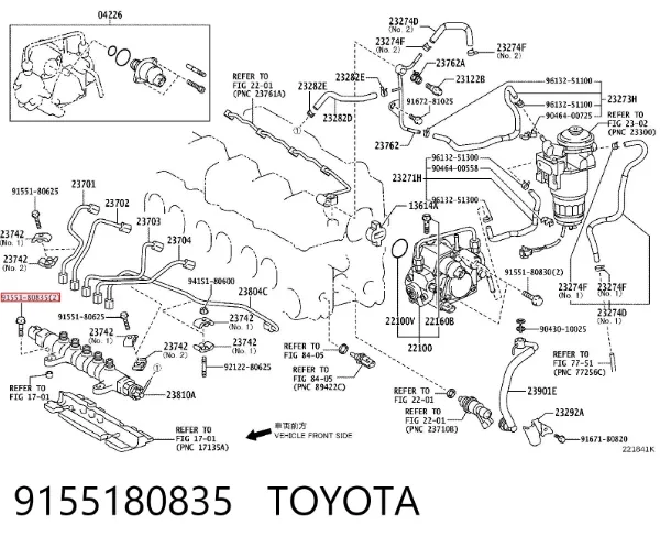 Bomba de água (bomba) de esfriamento 9155180835 Toyota
