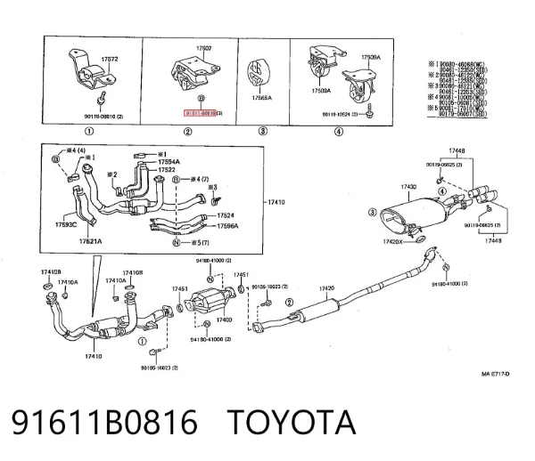  91611B0816 Toyota